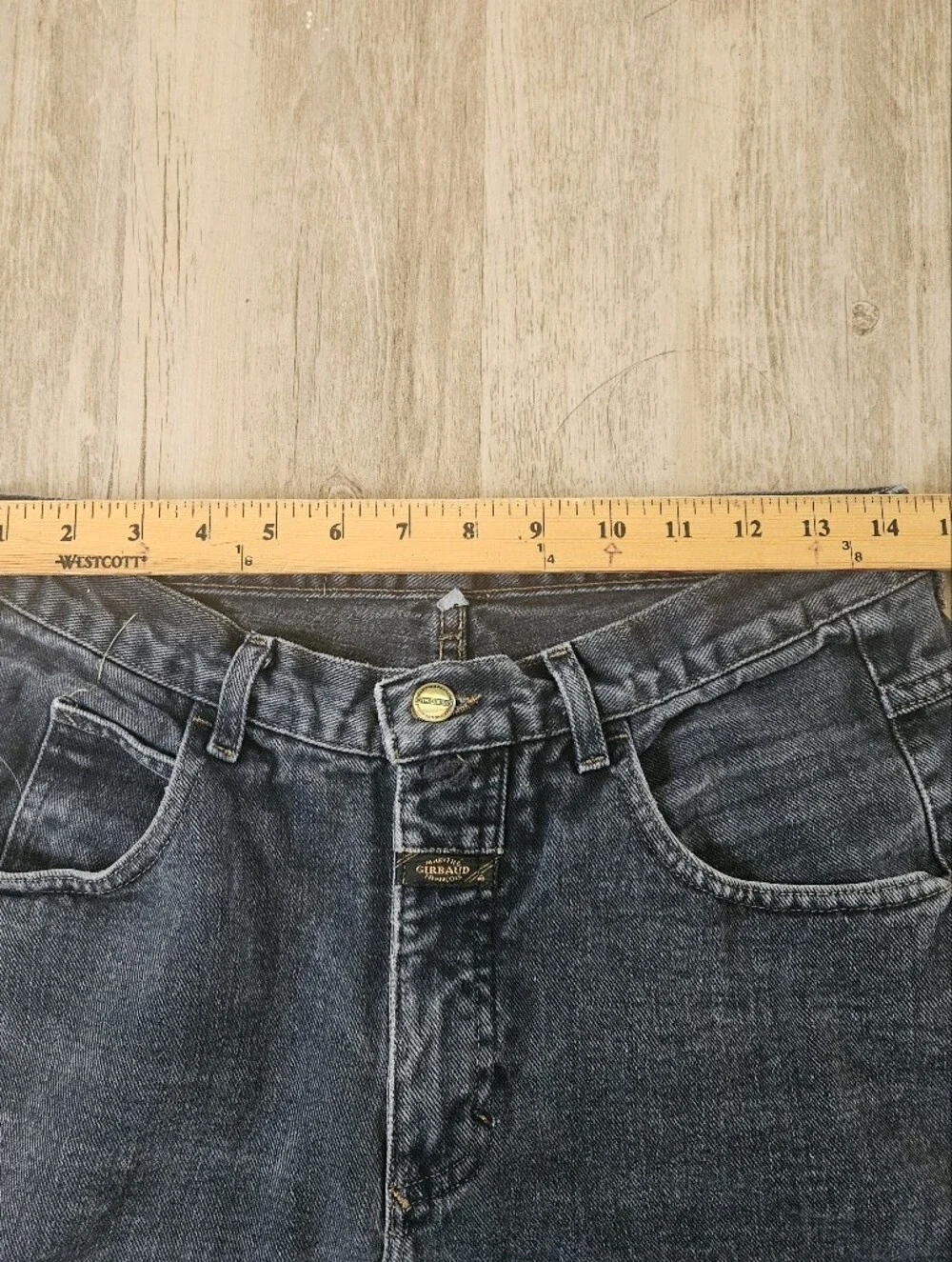 Vintage Marithe Francois Girbaud Black Washed Baggy Demin Jeans 31 Made In U.S.A